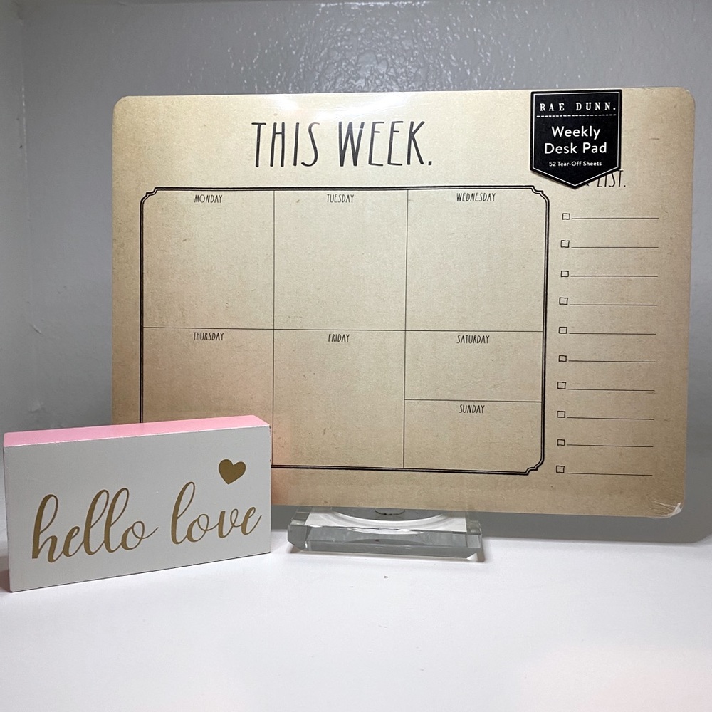 Rae Dunn weekly desk pad